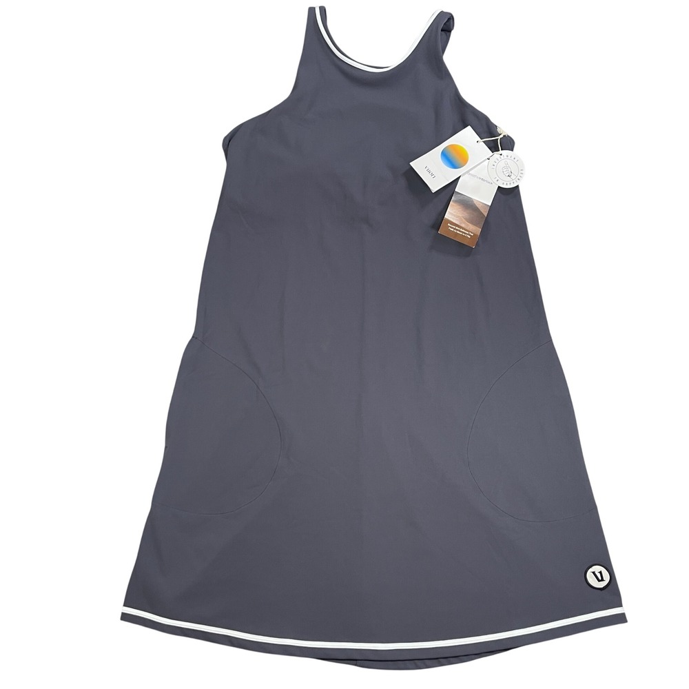 Vuori Volley Dress BreatheInterlock Activewear Dress Women Medium Azure Blue NWT